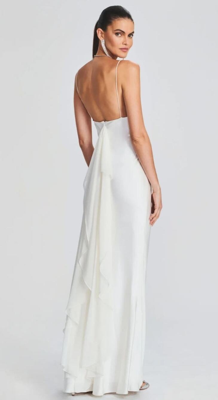 Retrofete Marcia Dress in White Size Medium Sleeveless Maxi Slip NWT